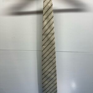 Vintage Louis Vuitton Beige and Black Striped Silk Tie